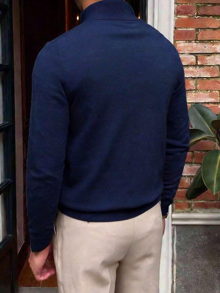 GRANATOWY SWETER CASUAL