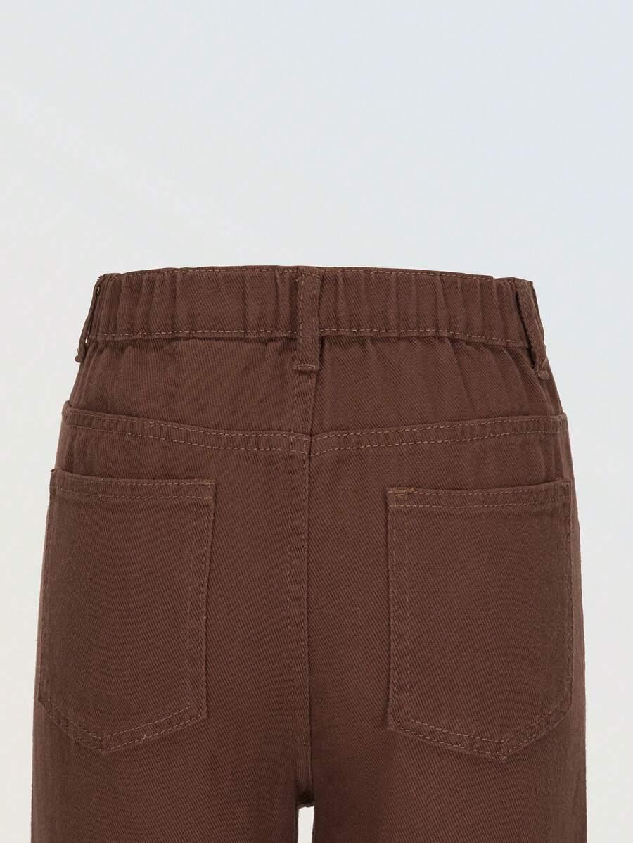brązowe spodnie jeans
