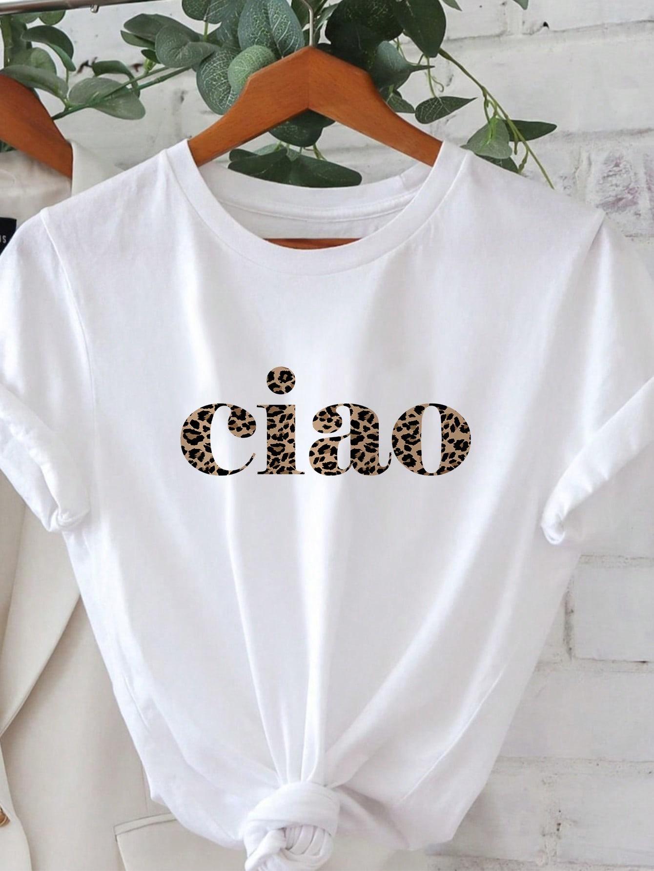 biały t-shirt print