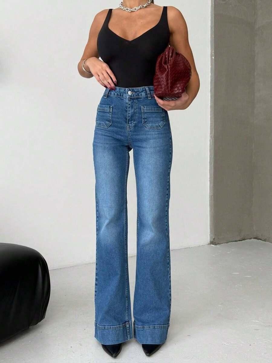 NIEBIESKIE SPODNIE JEANS kieszonki