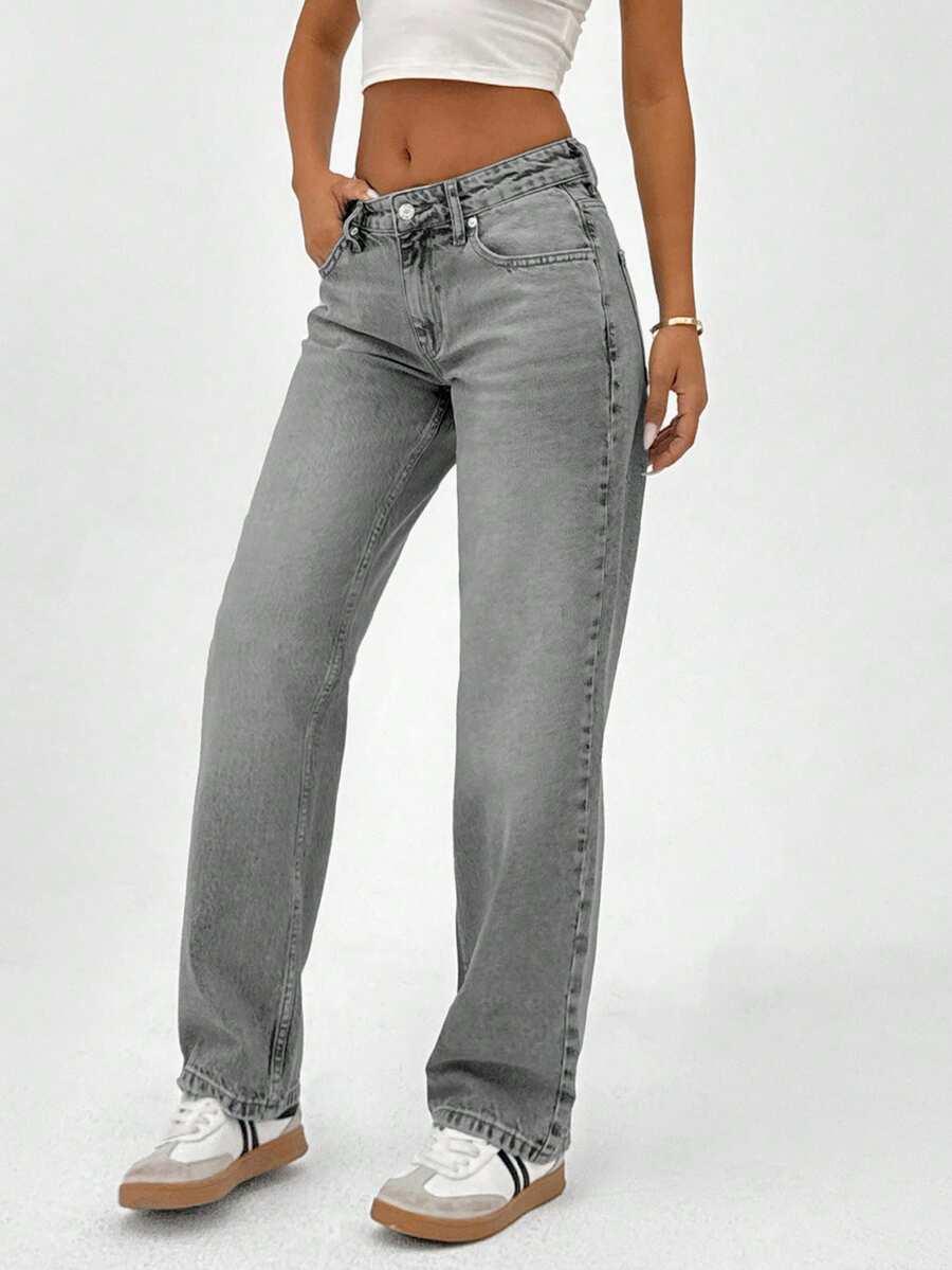SZARE SPODNIE JEANS