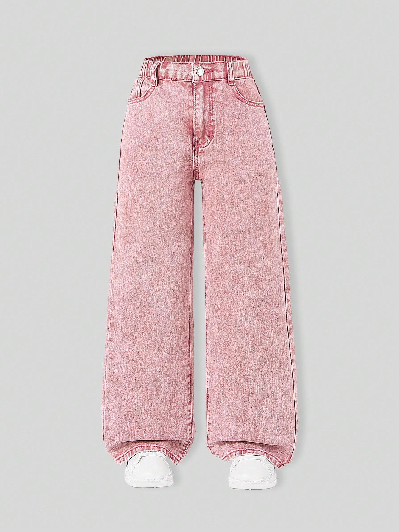 różowe spodnie jeans