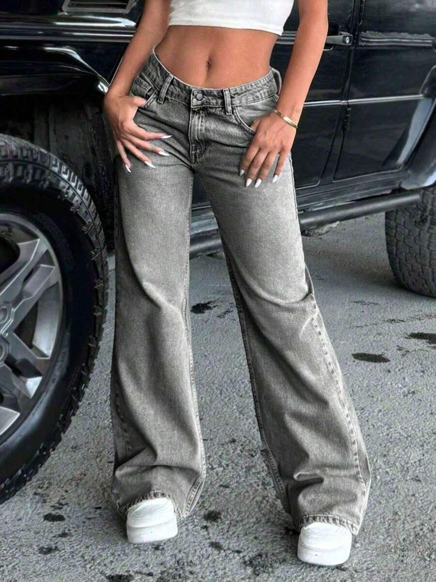 szare spodnie jeans 