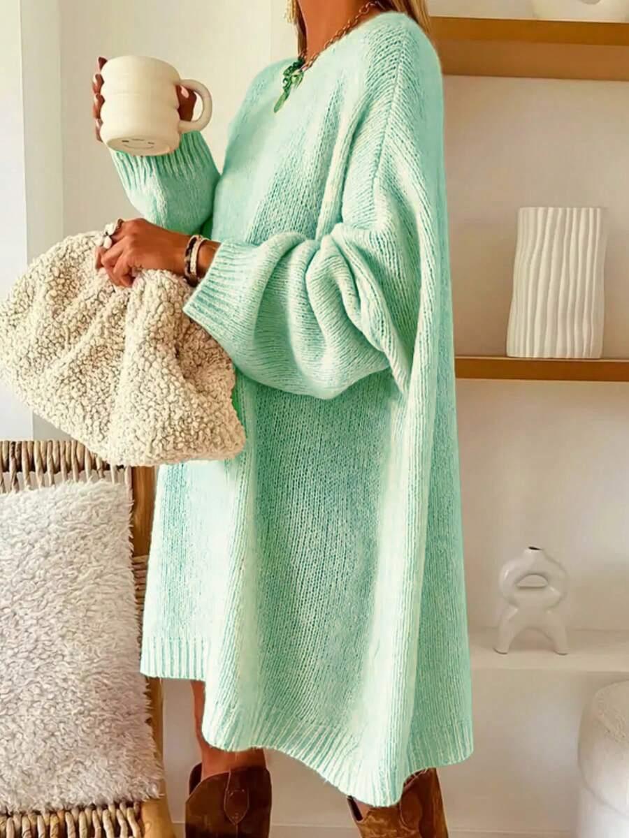 ZIELONY LUŹNY SWETER 