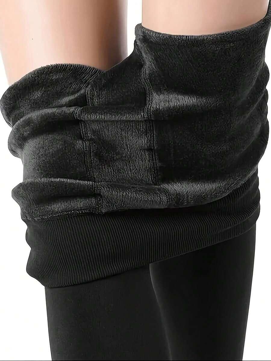 CZARNE OCIEPLANE LEGGINSY 