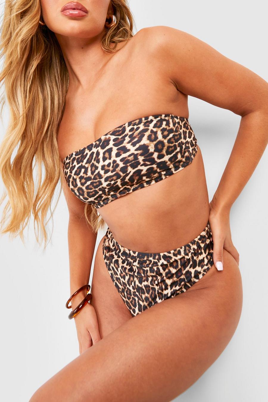 DÓŁ OD BIKINI ANIMAL PRINT WYSOKI STAN