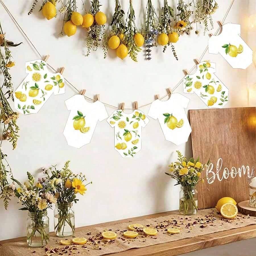 girlanda na baby shower z motywem cytryny