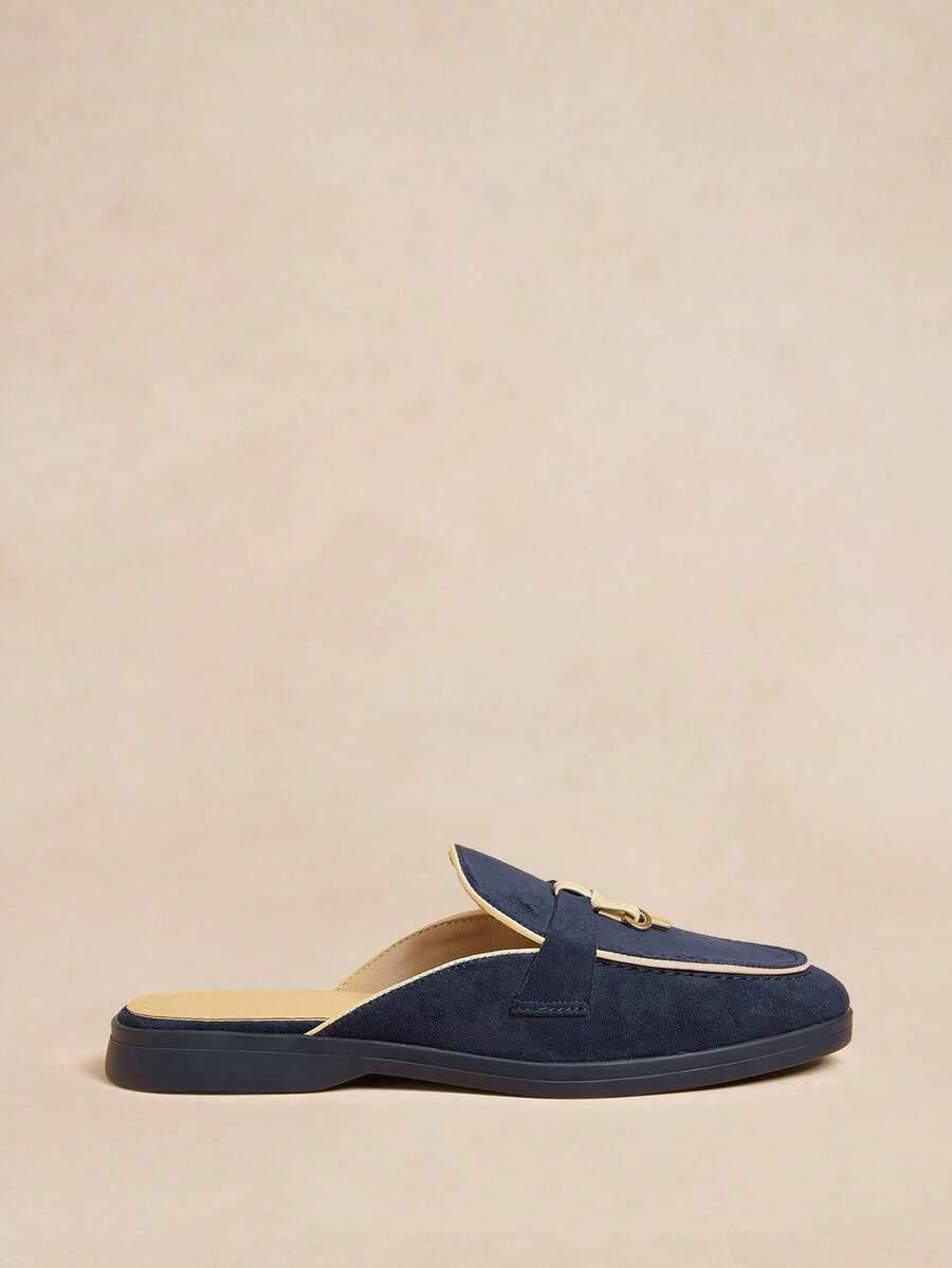 granatowe klapki casual 