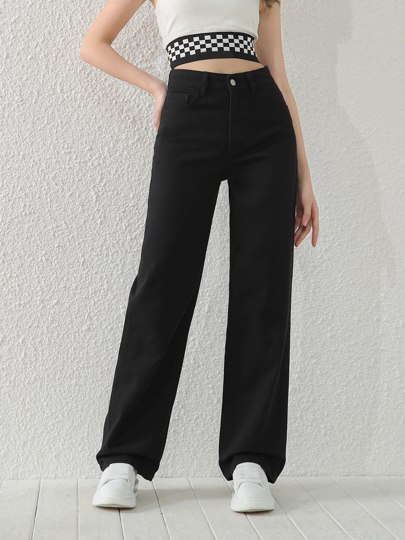 CZARNE SPODNIE JEANS