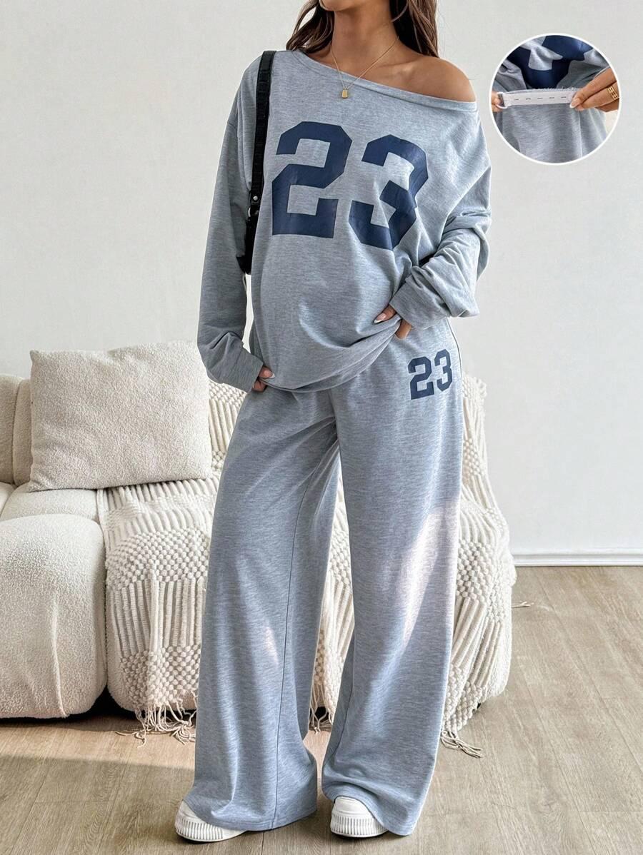 ciążowy dresowy komplet bluza spodnie 