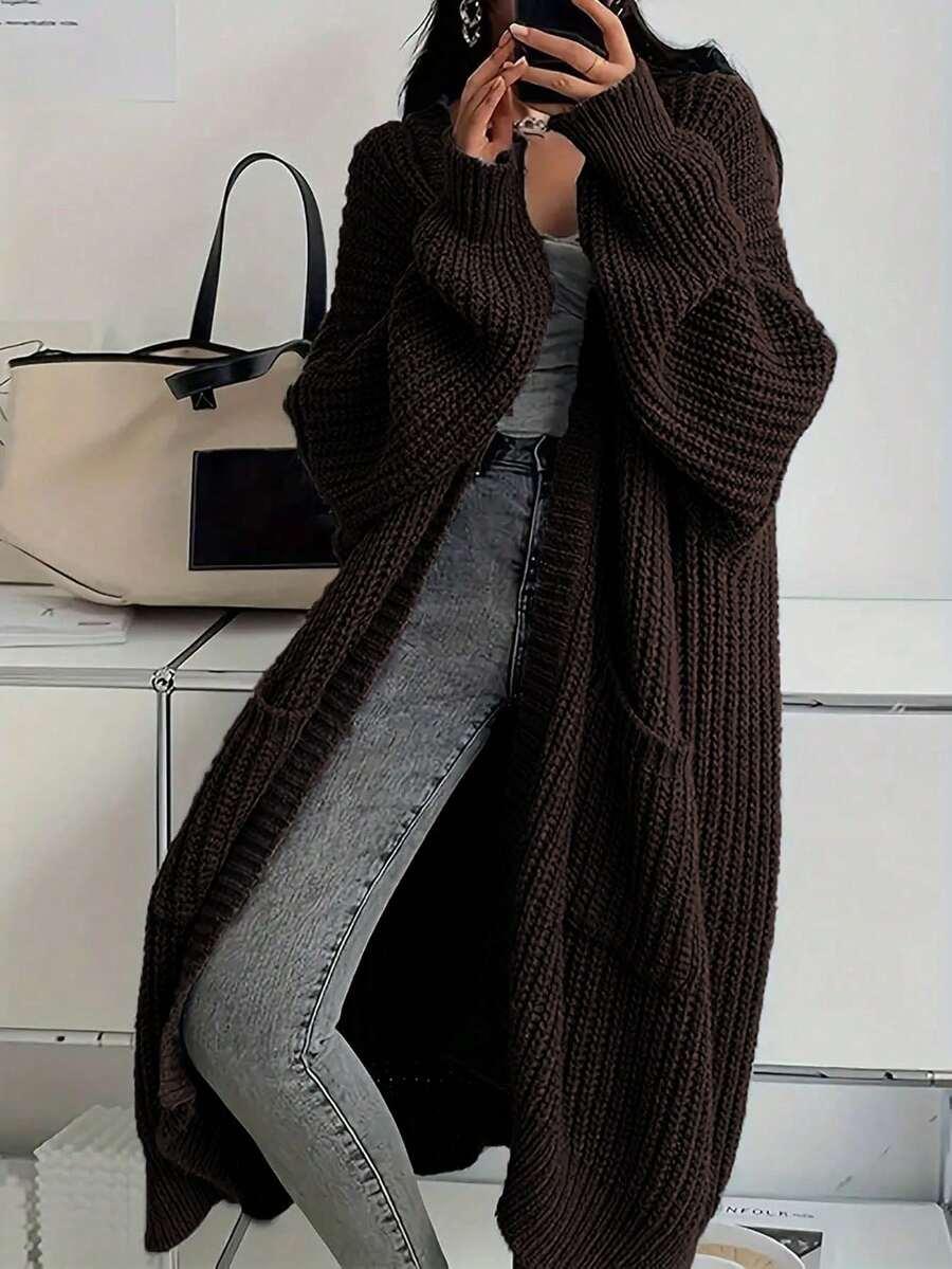 brązowy sweter kardigan 