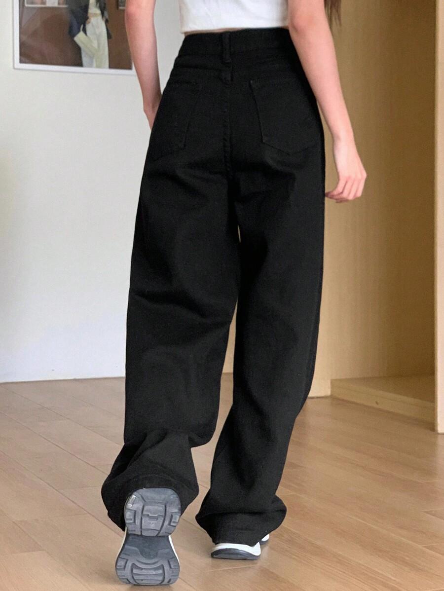 CZARNE SPODNIE JEANS