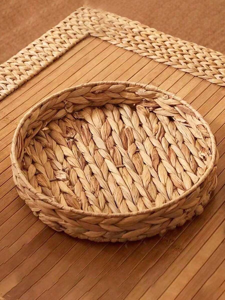 beżowe wiklinowe koszyki 2-pack