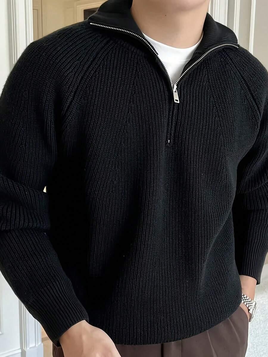 czarny sweter kołnierz zip
