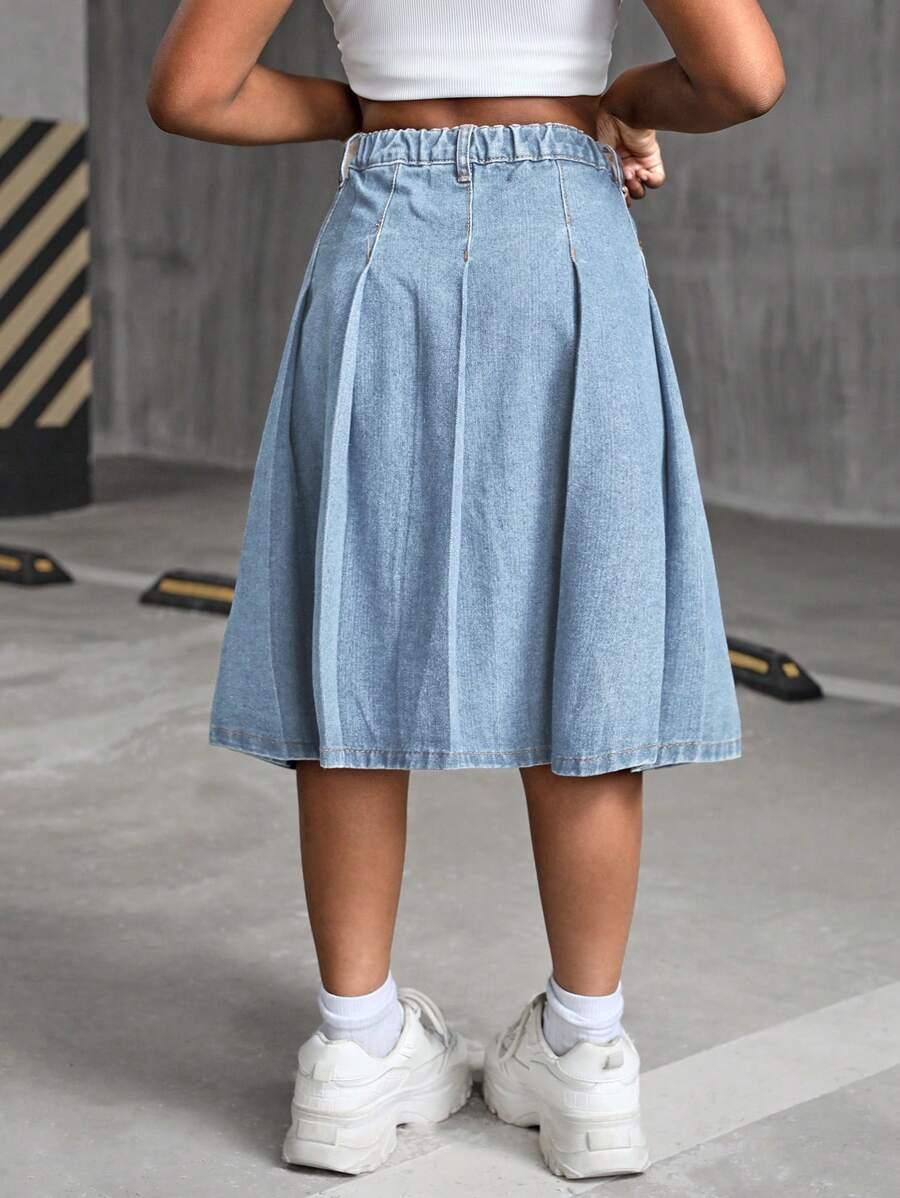 niebieska spódnica jeans 