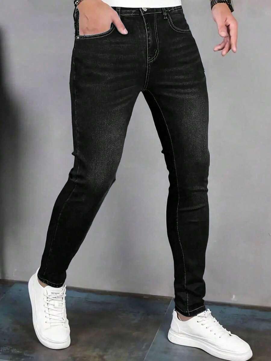 czarne spodnie jeans 
