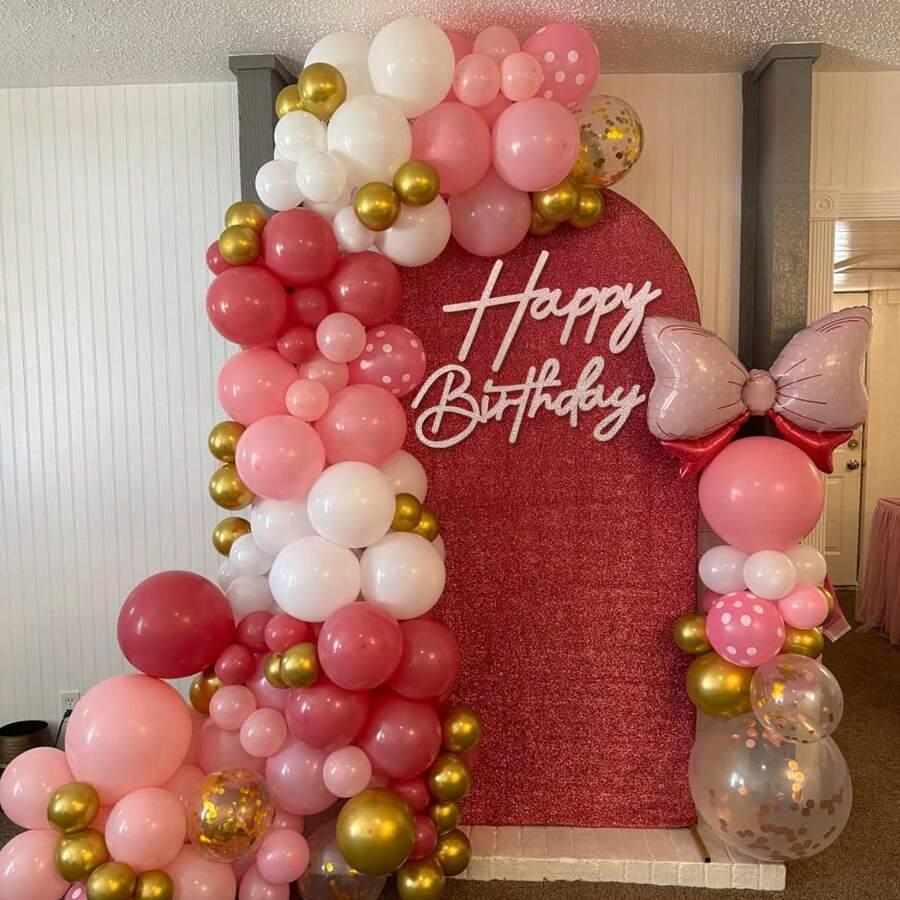 złoty napis na ściankę happy birthday