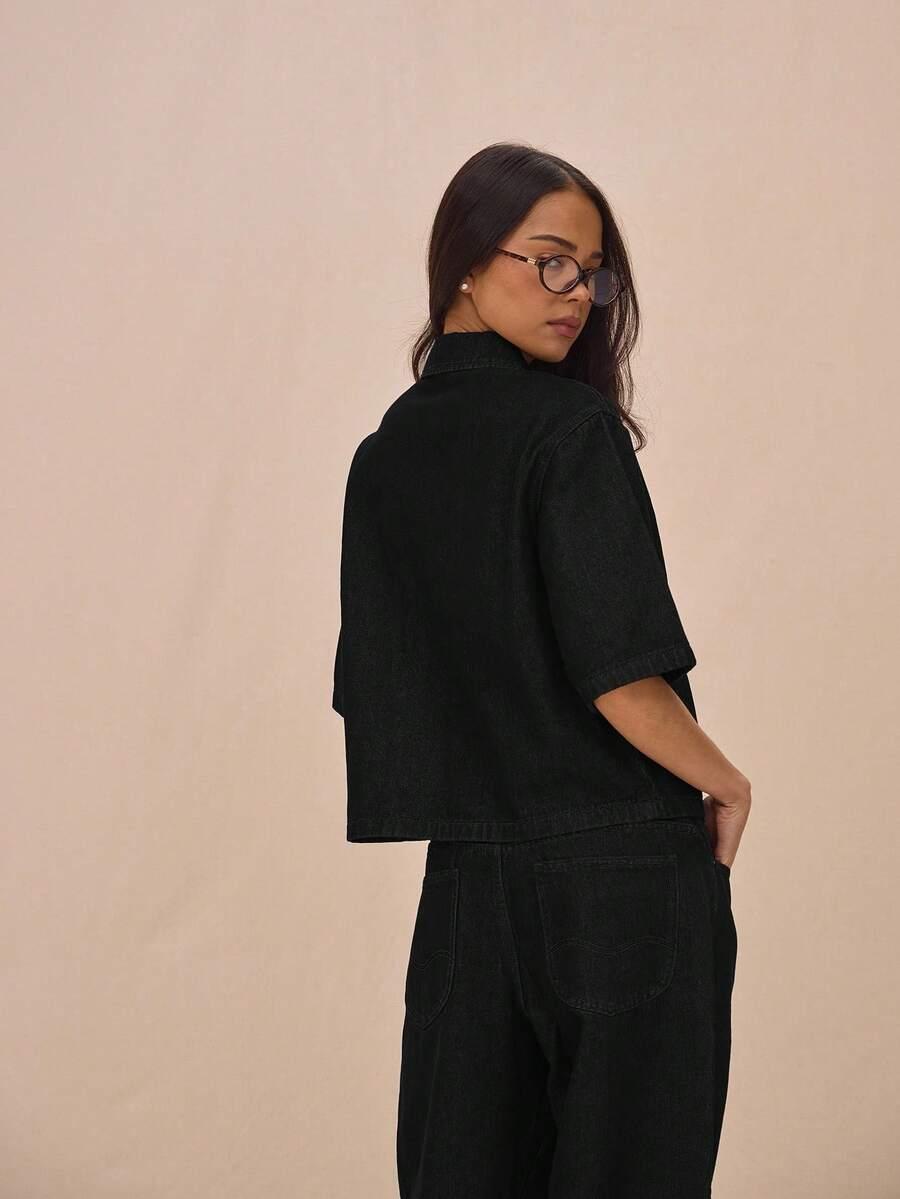 czarna kurtka jeans