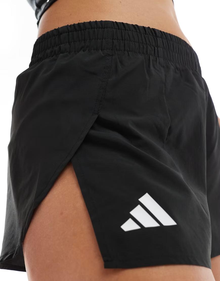 czarne krótkie spodenki sportowe logo Adizero