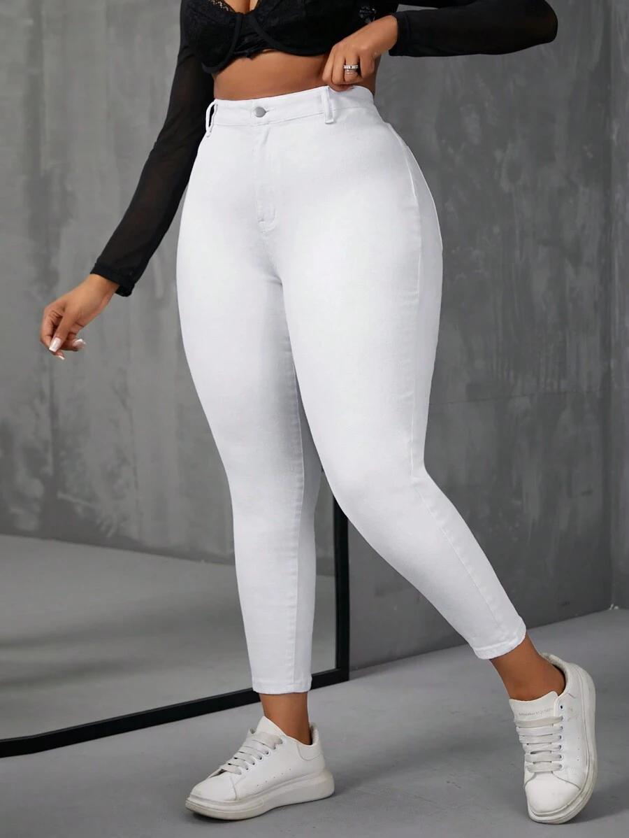 BIAŁE SPODNIE JEANS