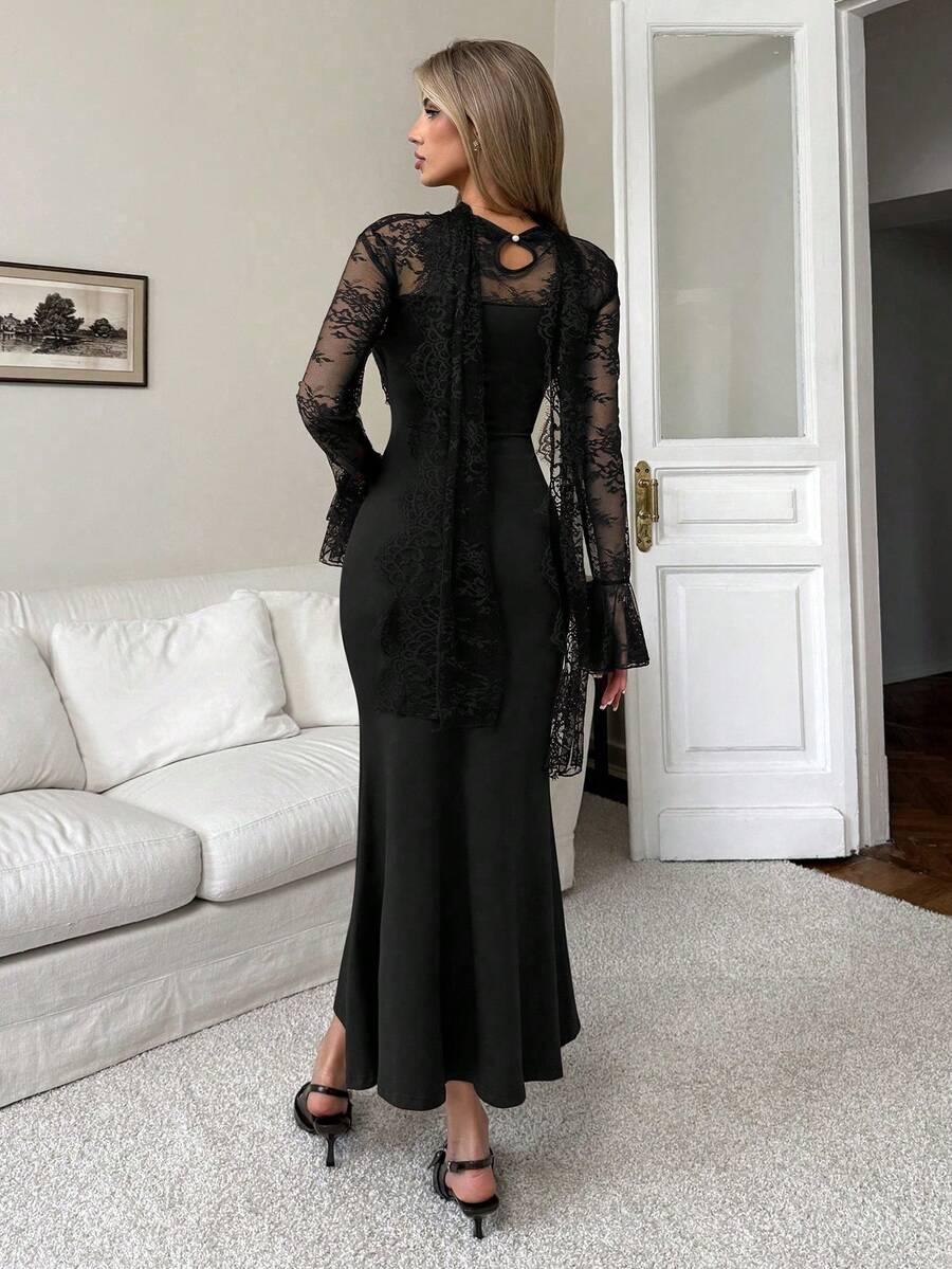 CZARNA MAXI SUKIENKA