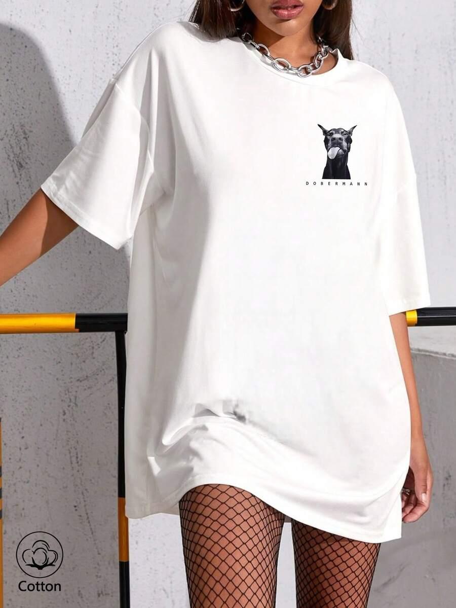 biały t-shirt nadruk
