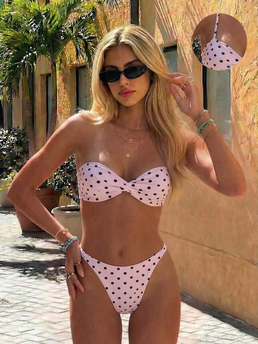 DWUCZĘŚCIOWE BIKINI W GROSZKI