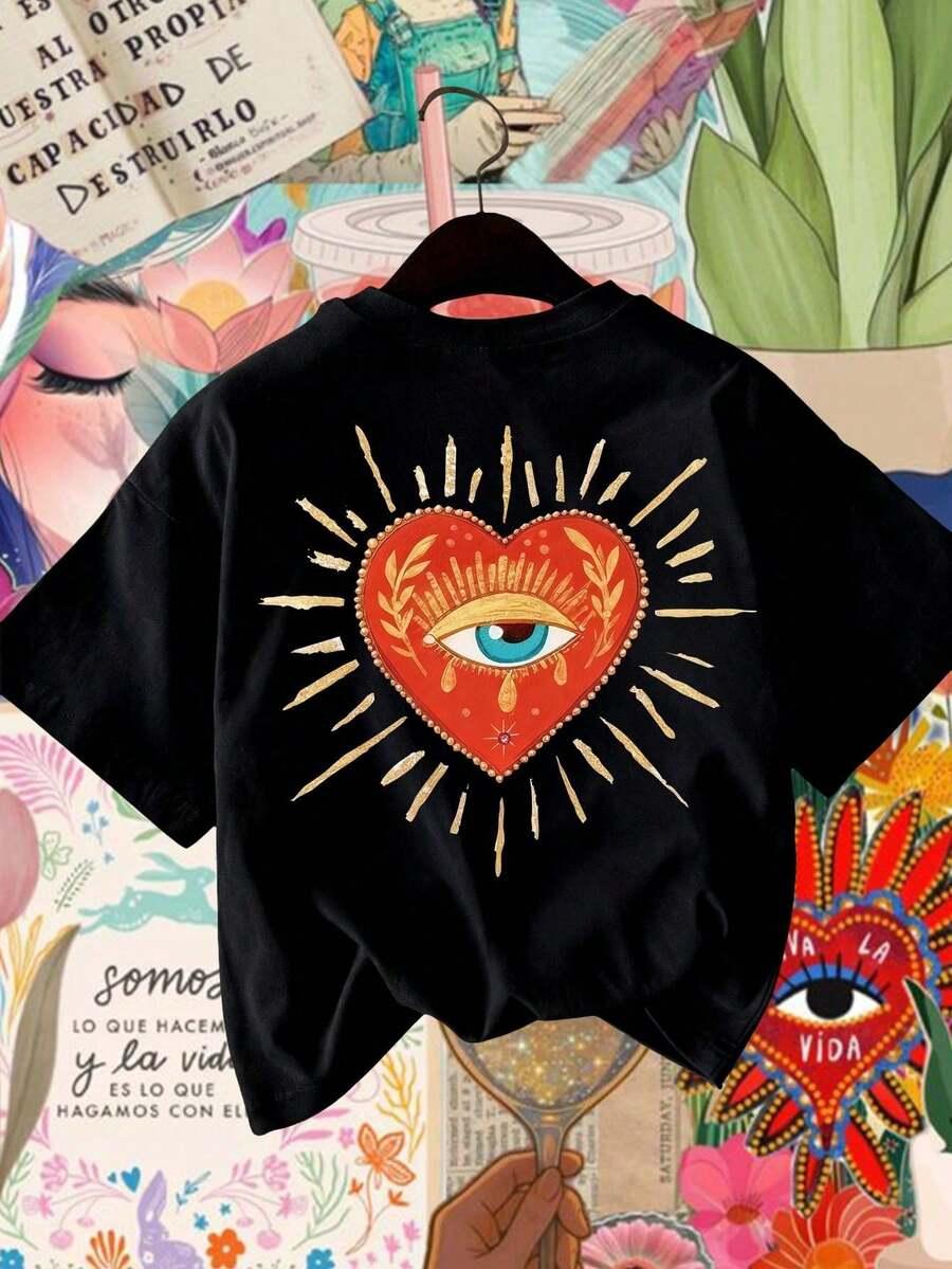 czarny t-shirt nadruk