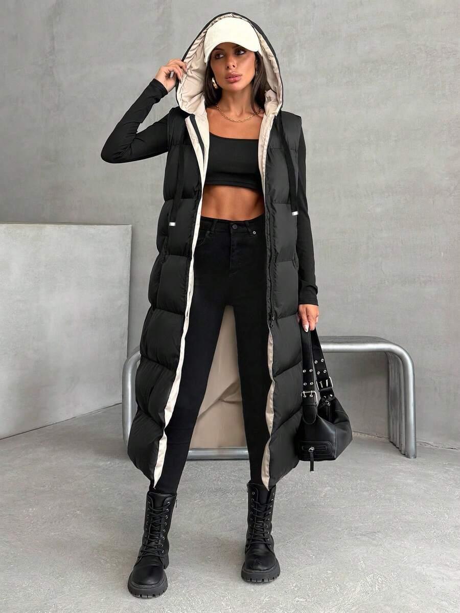 czarna pikowana kamizelka