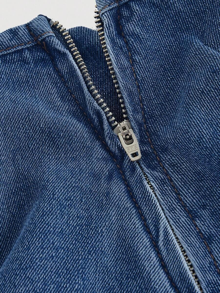 niebieska spódnica jeans