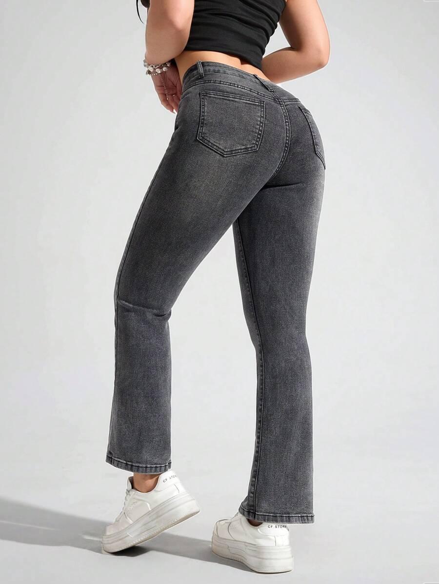 SZARE SPODNIE JEANS