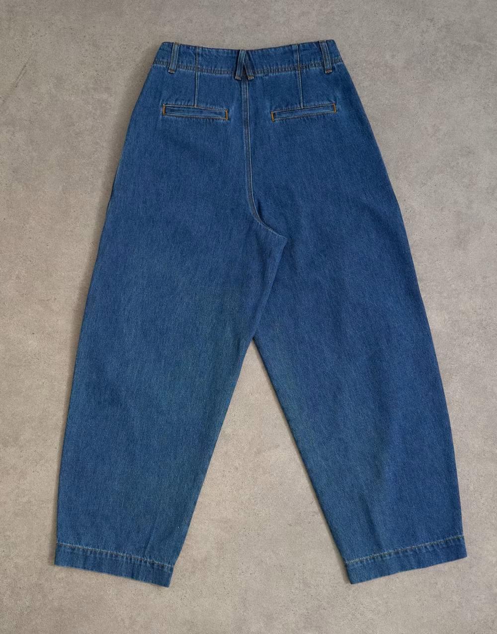 NIEBIESKIE SPODNIE JEANS SZEROKIE NOGAWKI