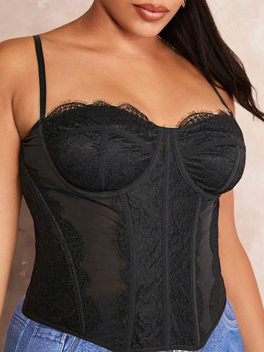 CZARNY TOP GORSET
