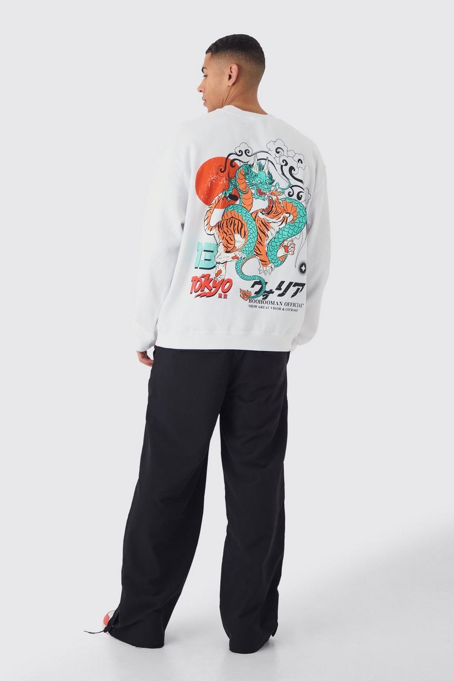 BIAŁA BLUZA OVERSIZE PRINT
