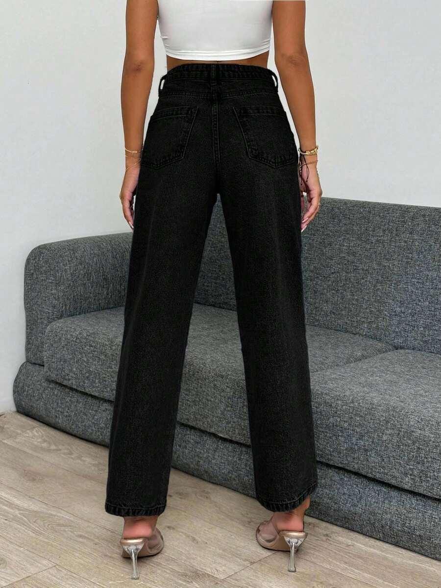 CZARNE SPODNIE JEANS