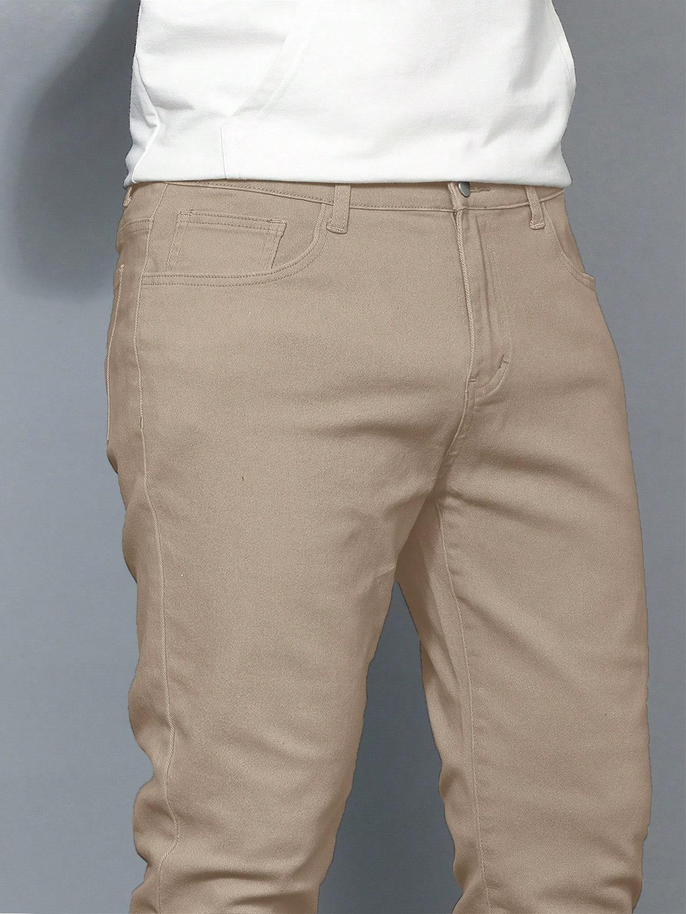 beżowe spodnie jeans 