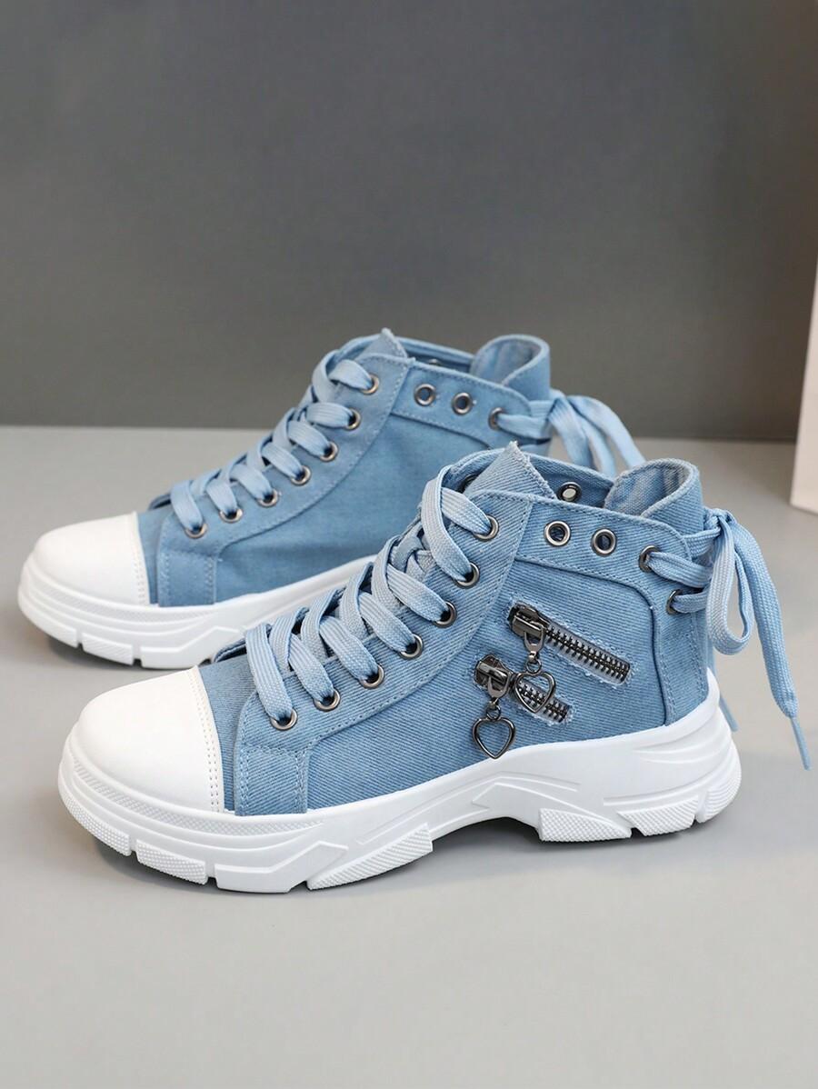 SZNUROWANE TRAMPKI JEANS