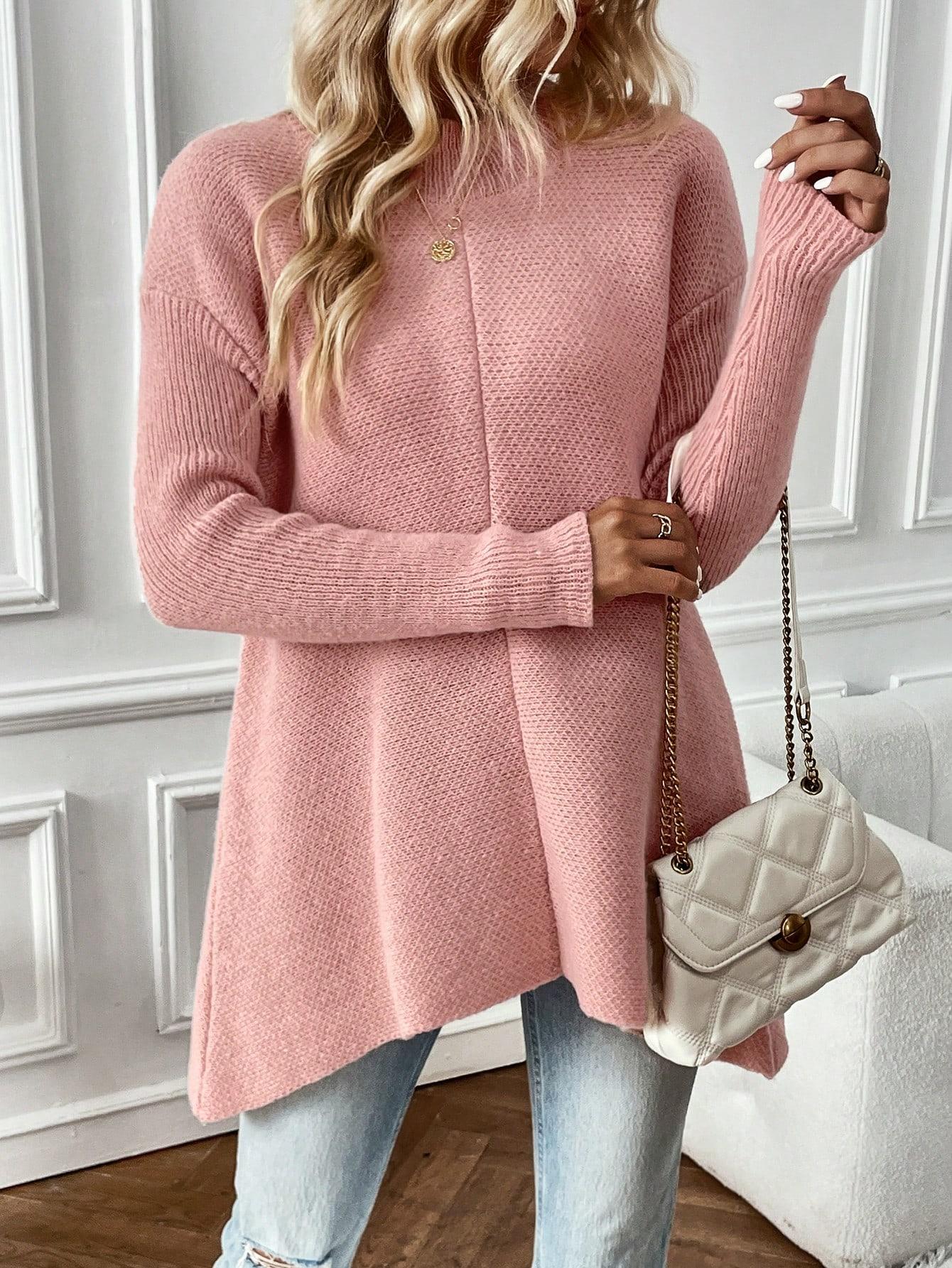 różowy sweter długi rękaw