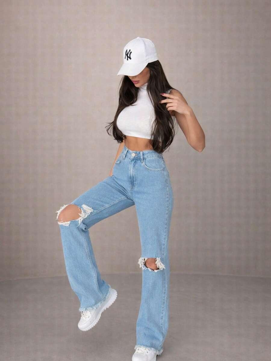 NIEBIESKIE SPODNIE JEANS