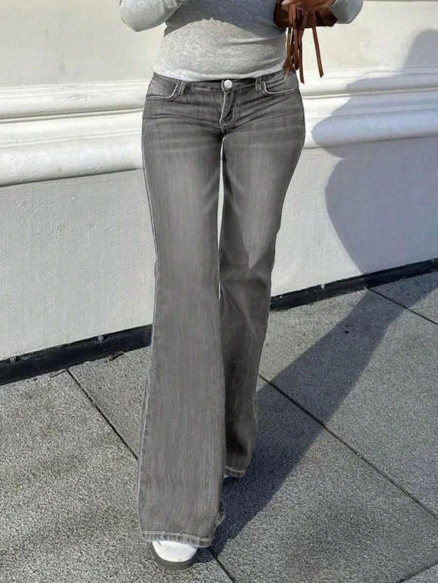 SZARE SPODNIE JEANS 