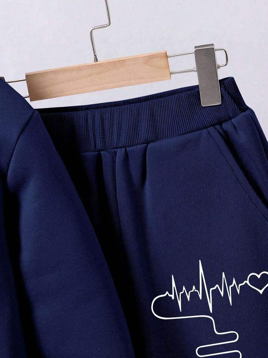 niebieski dresowy komplet bluza spodnie