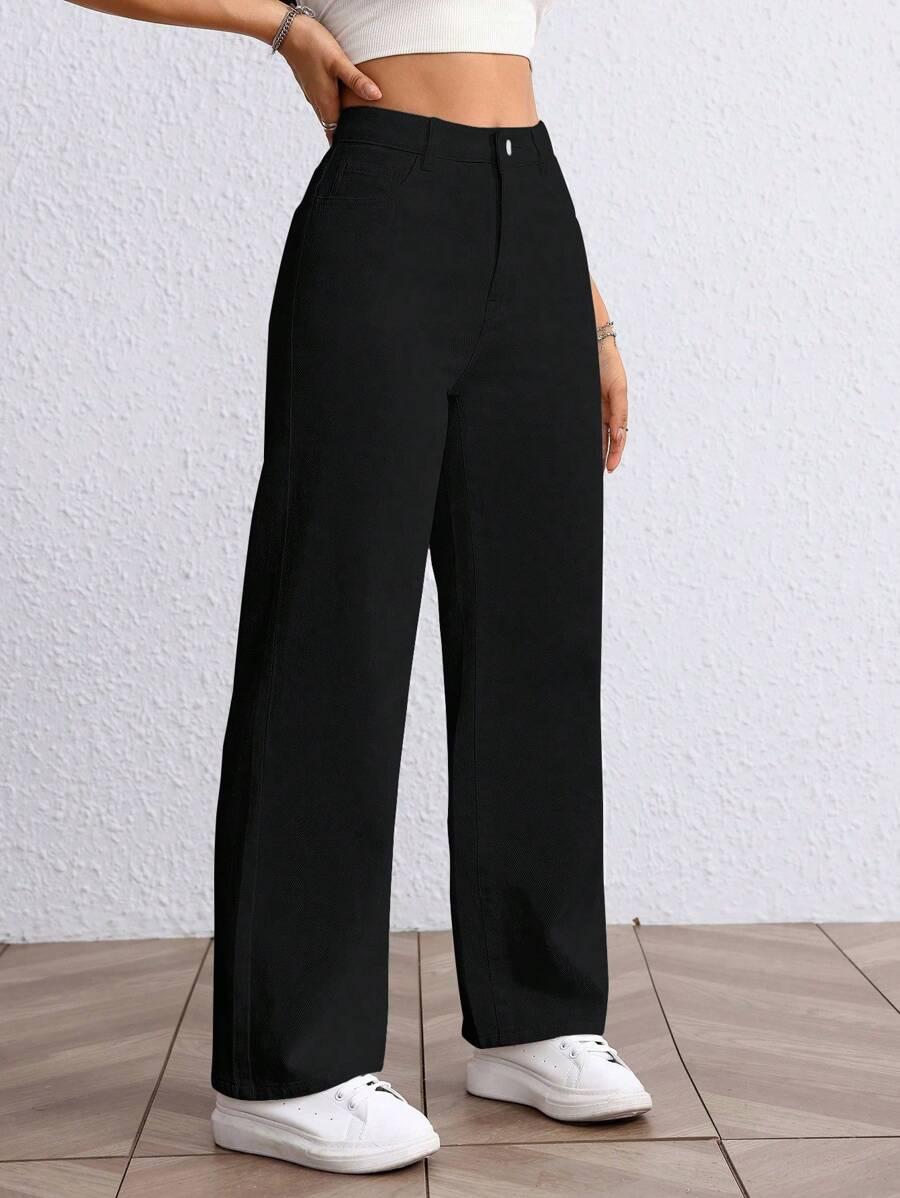 CZARNE SPODNIE JEANS