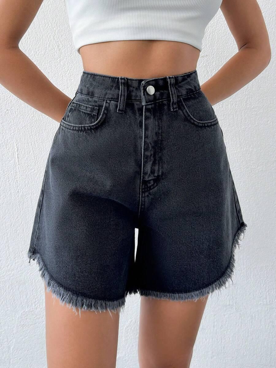 CZARNE SPODENKI JEANS