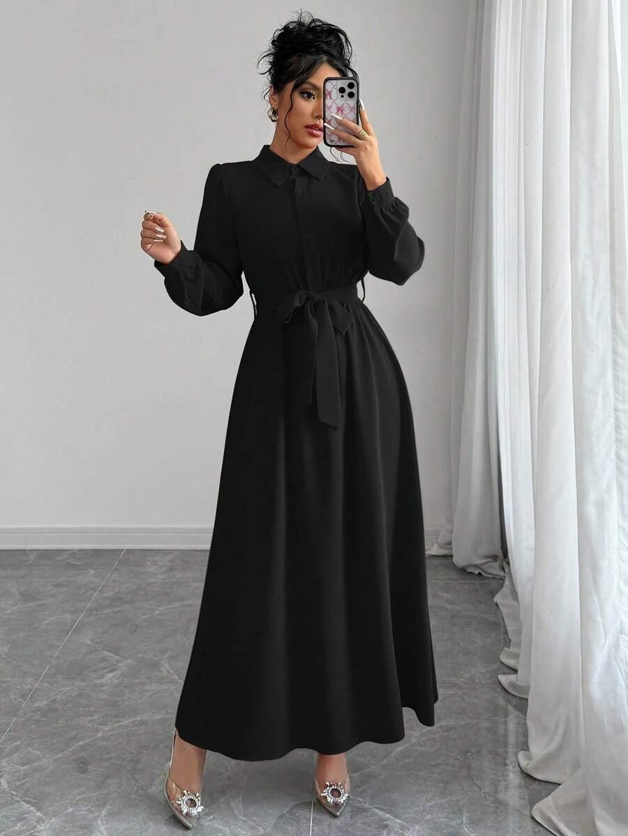 CZARNA MAXI SUKIENKA