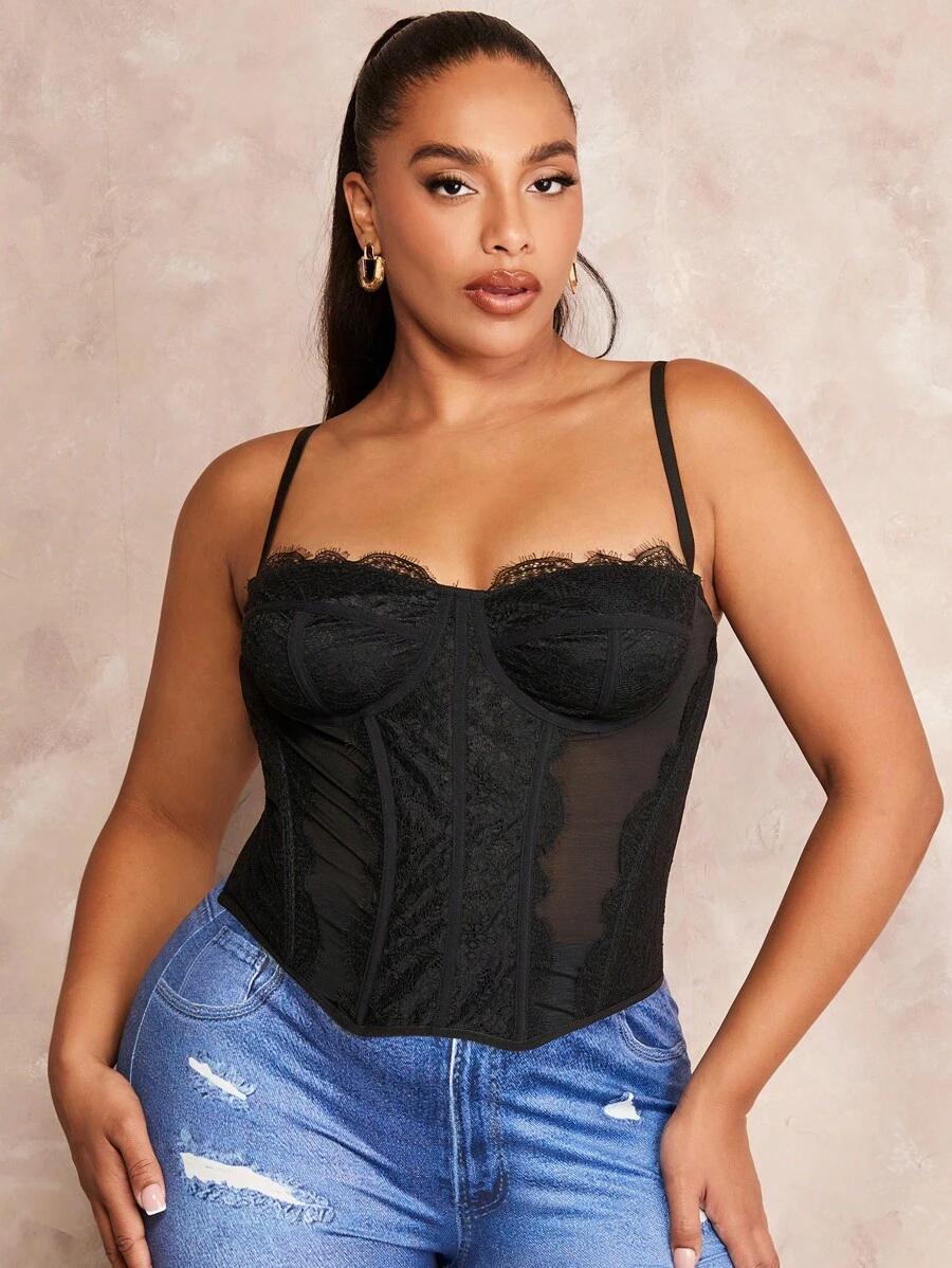 CZARNY TOP GORSET