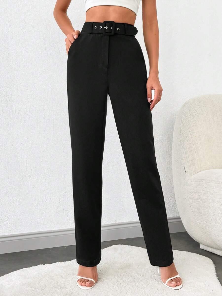 CZARNE ELEGANCKIE SPODNIE