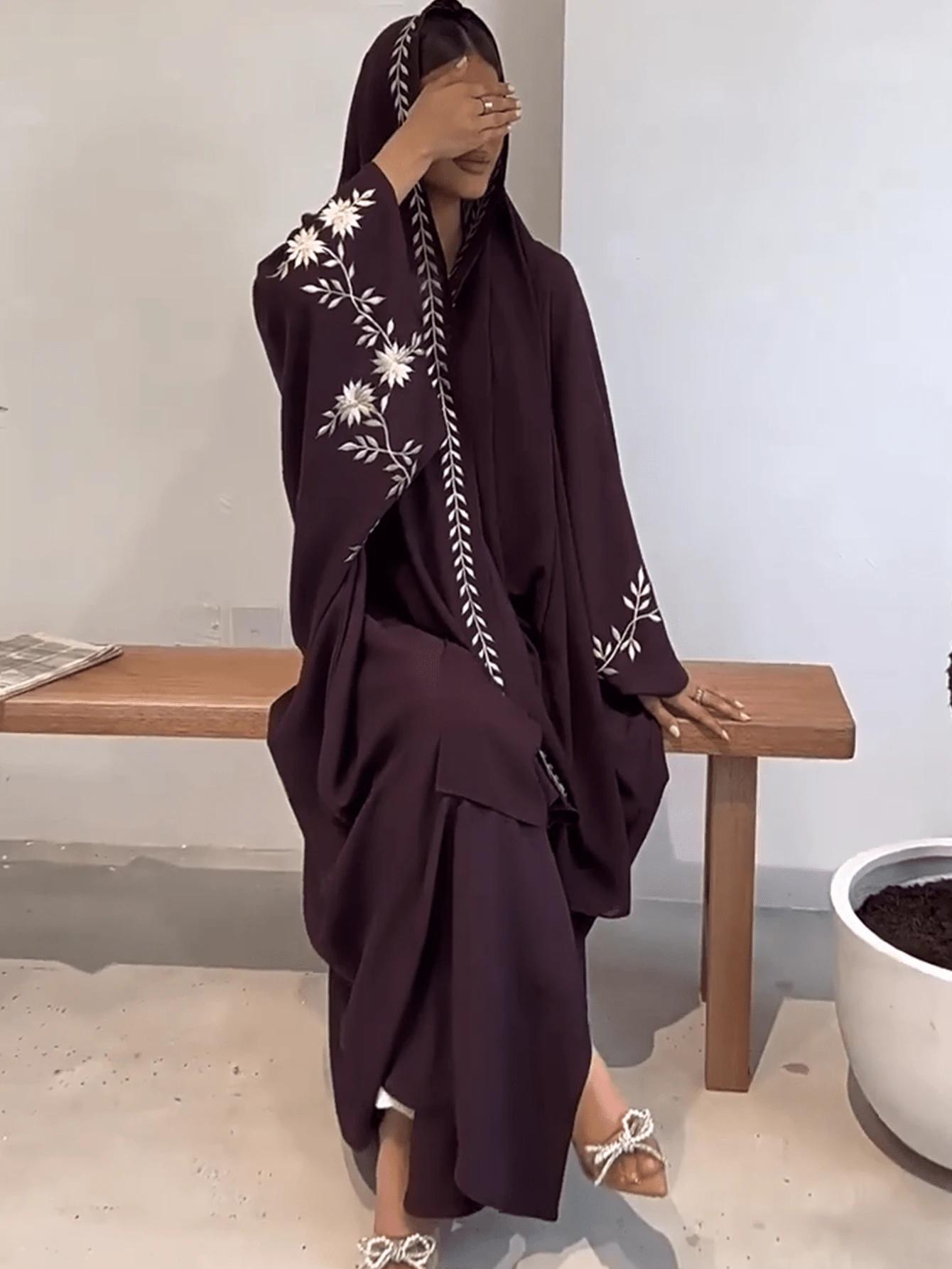 Fioletowa abaja haft