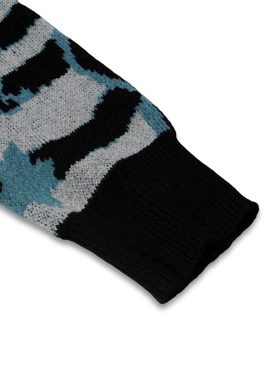 sweter okrągły dekolt wzór