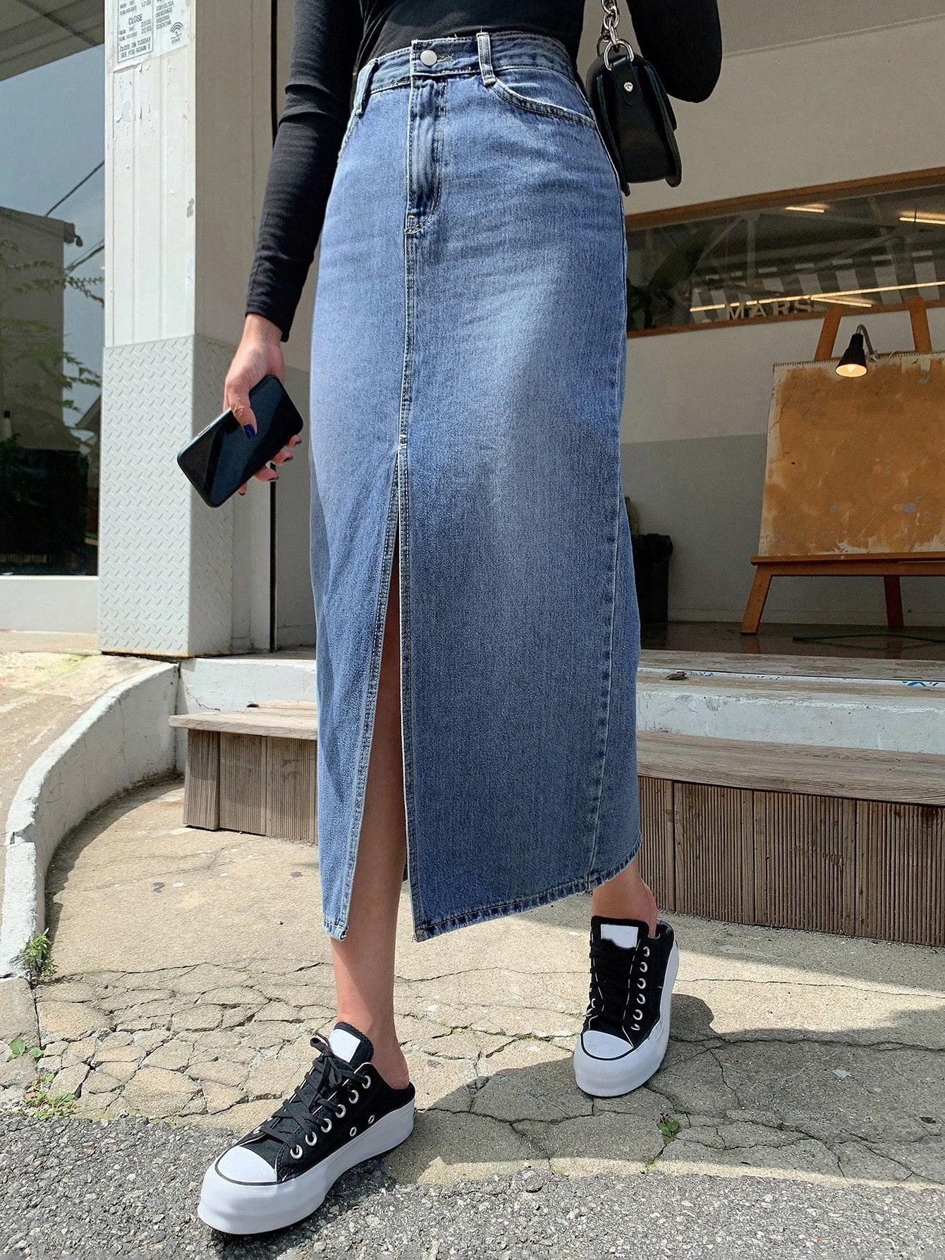 SPÓDNICA JEANS ROZCIĘCIE
