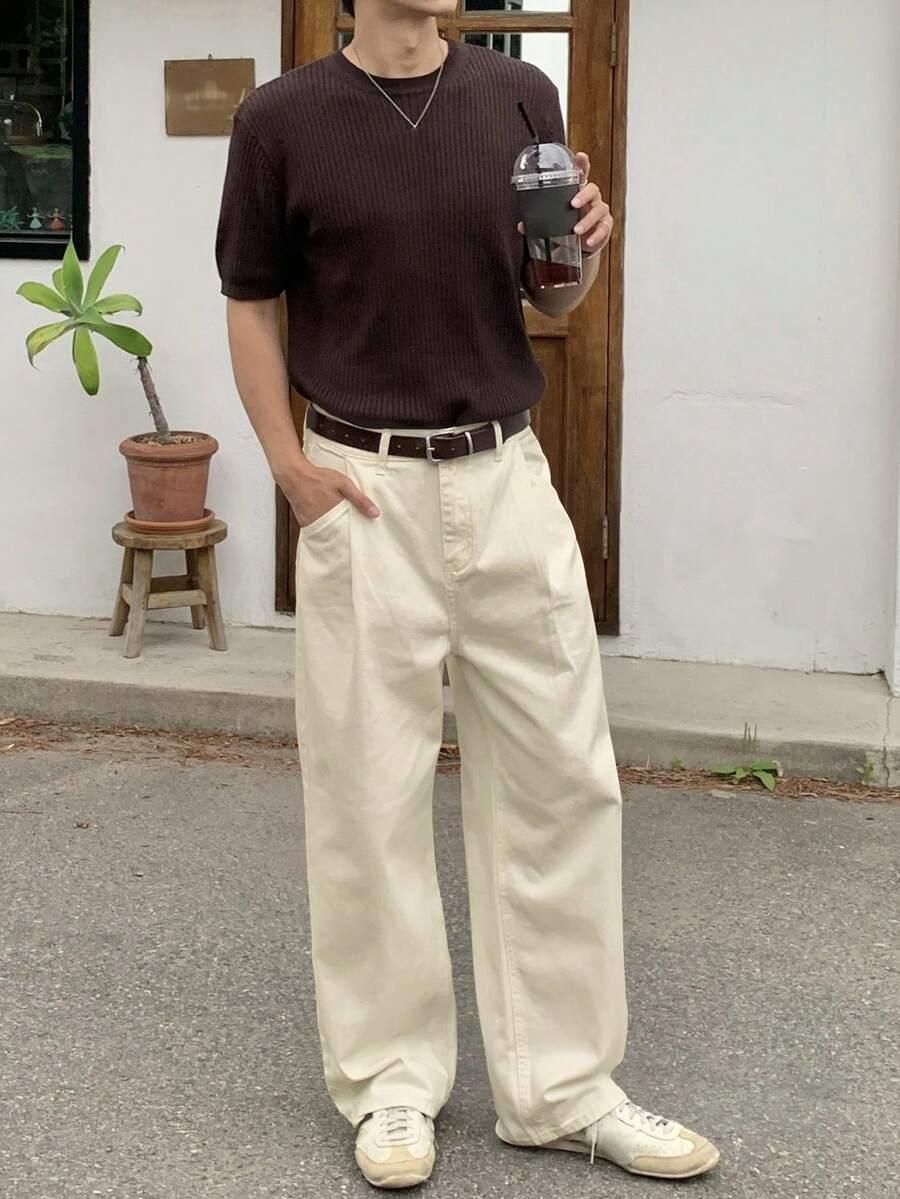 LUŹNE MĘSKIE SPODNIE JEANSOWE